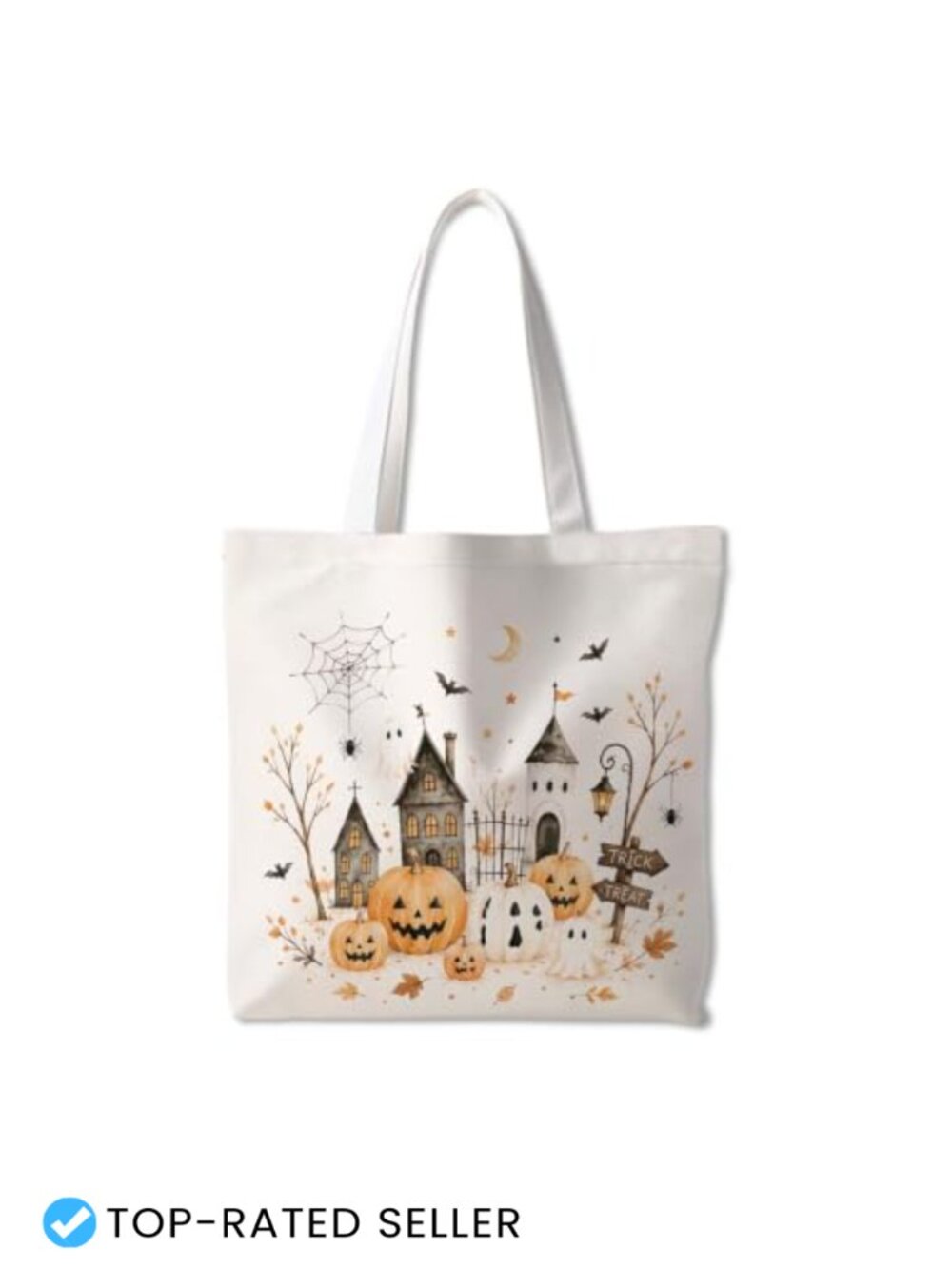 Halloween Ghost Tote Bag Women 15x15.4 inch Shoulder Handbag Pumpkin